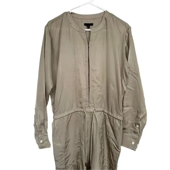 ATM Anthony Thomas Melillo Micro Twill Jogger Jumpsuit Willow Bark XS NWOT - Picture 4 of 10